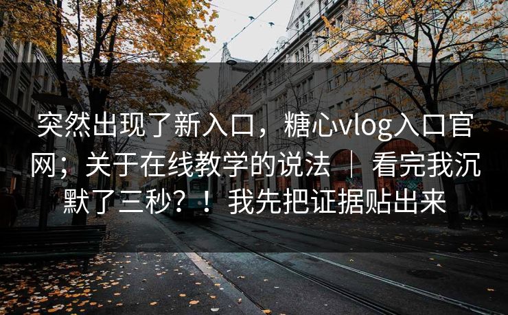突然出现了新入口，糖心vlog入口官网；关于在线教学的说法 ｜ 看完我沉默了三秒？！我先把证据贴出来  第1张